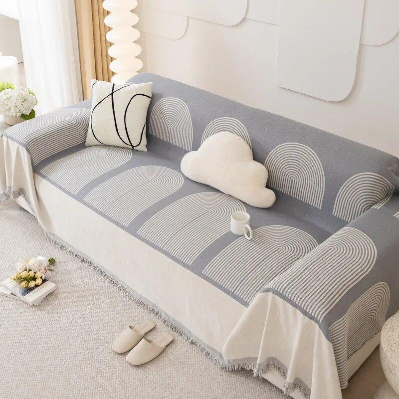 Advanced Sense Sofa Towel Chenille Arch Shape Universal Sofa Throw Corner Couch Towel One Piece All Inclusive Cover Cloth Towel