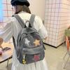 School bag Star Corduroy Shopping Small Backpack for Women, 1011 New High School Student Solid Color Double Shoulder Ins Versatile School Bag