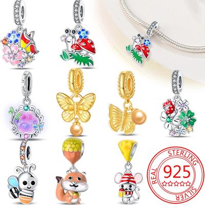 Copper Snail Squirrel Bee Charm Pendant Bead Fit Charm Copper Original Bracelet Women Jewelry Making Gift