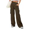 Womens High Waist Drawstring Cargo Sweatpants Casual Loose Long Pants