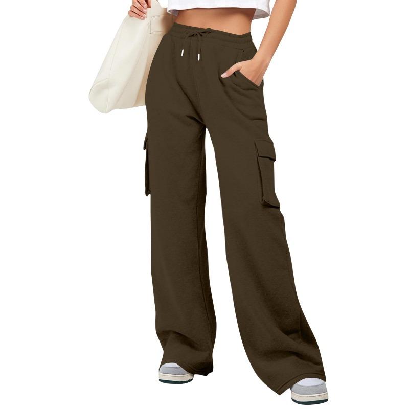 Womens High Waist Drawstring Cargo Sweatpants Casual Loose Long Pants