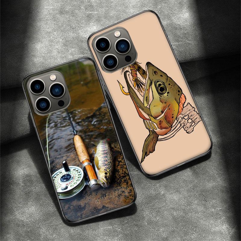 Brown Trout Fly Fishing Phone Case For Apple Iphone 16 15 Plus Soft 13 12 Mini Cover 11 14 Pro Max Capa X XS XR 8 7 Shell Coque