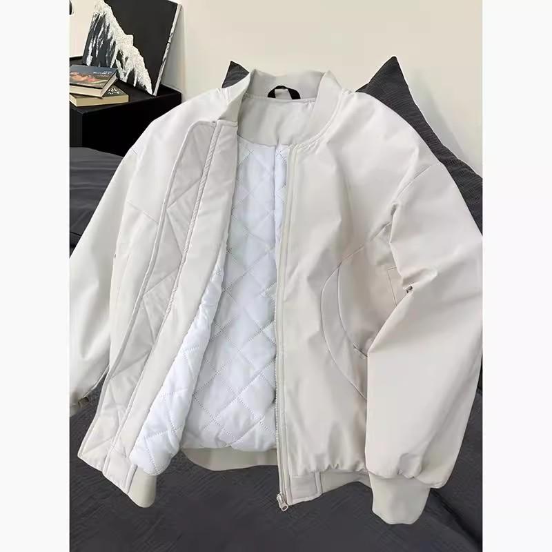 Men's American Style Thickened Flight Jacket for Autumn and Winter - Cotton Padded, Clean Fit Baseball Coat