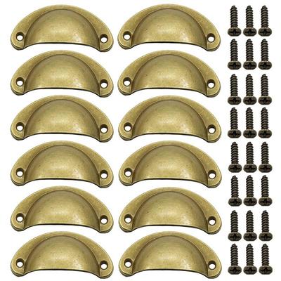 Antique Bronze Semi-Circular Handle for Cabinets: Punch-Free, Classic Design for Kitchen, Shoe, or Medicine Cabinets