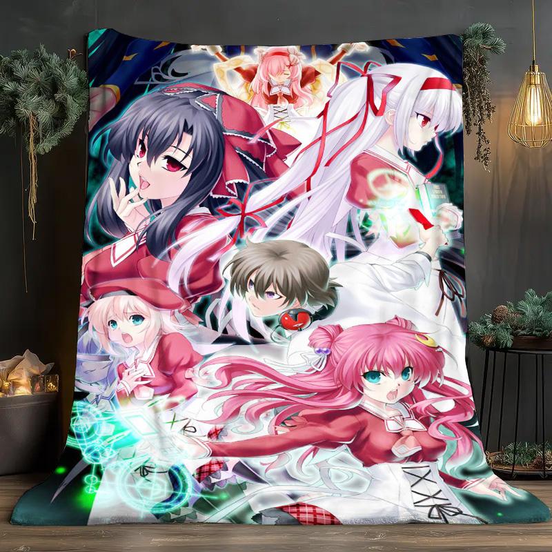 Anime Girls Group Characters Flannel Throw Blanket, Soft Blanket for Sofa Bed, Anime Print Home Decoration