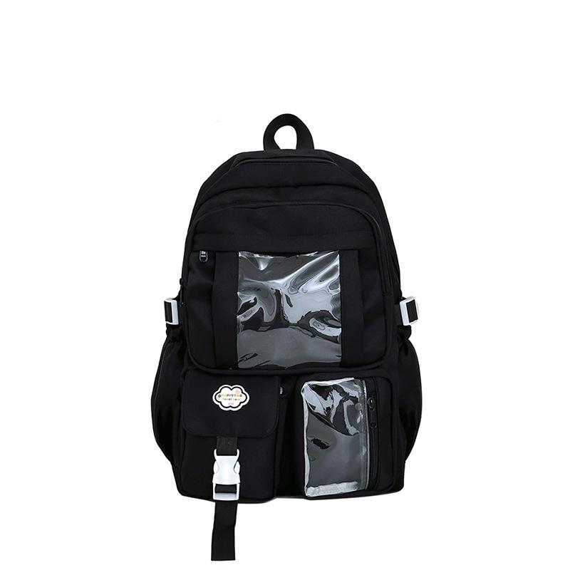 Schoolbag Japanese Student Pain Bag Large Capacity Fashion Transparent Junior High School Backpack Ins Girls Heart Dopamine Fashion School Bag