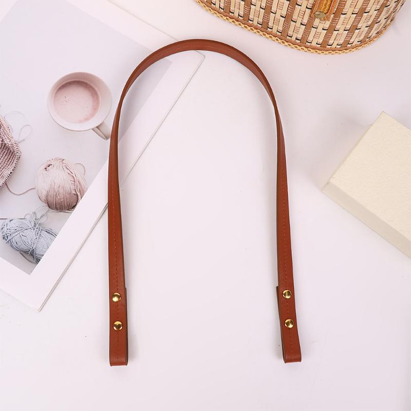 2Pcs Solid Color Handbag Replacement Handle Detachable PU Leather Strap for DIY Homemade Bag Making