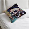 Funny Skull Art Square Pillow Cover Decorative Throw Pillow Case for Sofa Couch Bed Home Car Living Room Decoration