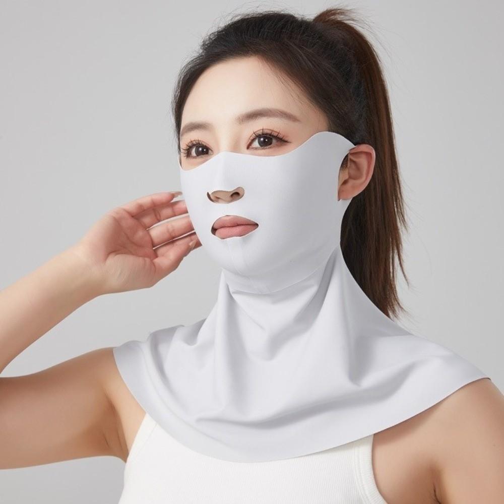 Ice Silk Sun Protection Face Mask Seamless AB Side One-piece Neck Brace UV Protection Adjustable Summer Sun Protection Face Mask