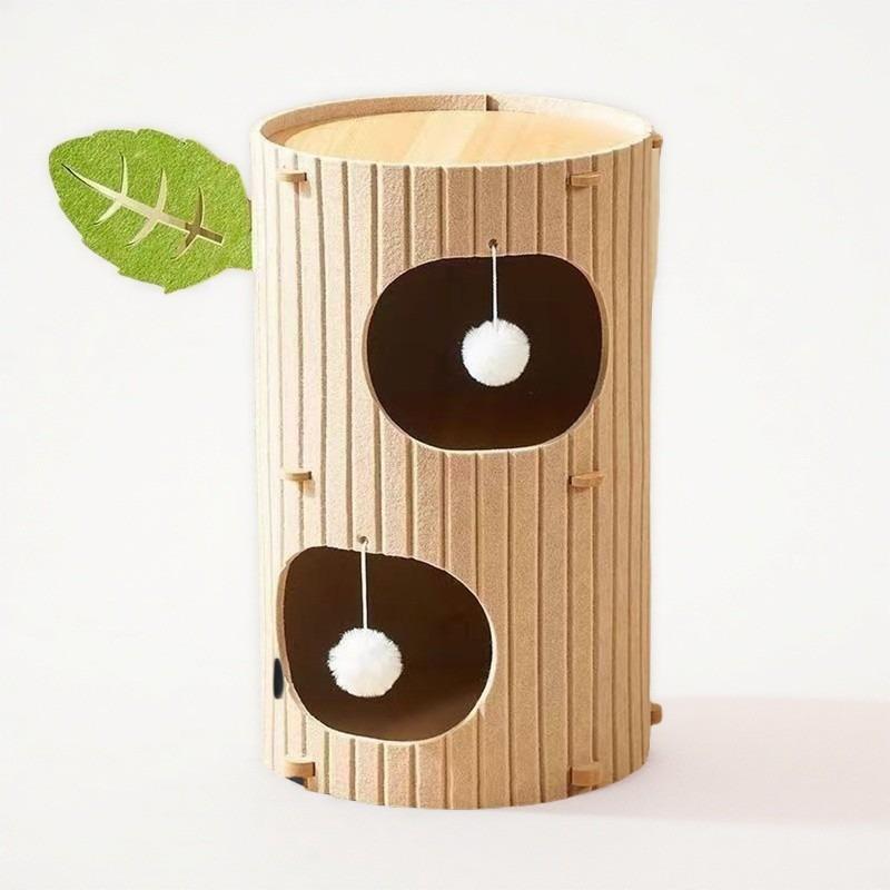 Three-Layer Multi-Purpose Cat Tree with Warm Bed & Scratching Board