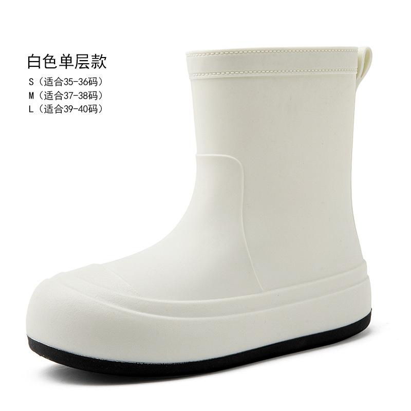 Fashion Women's Rain Shoes Wear Waterproof and Non-slip Cotton Warm Rain Boots Thick-soled Wear-resistant Rubber Shoes