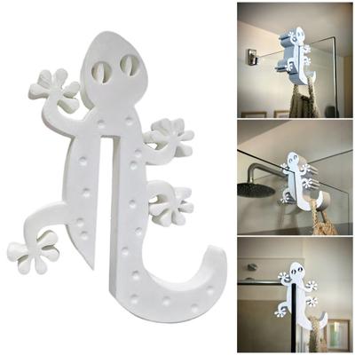 Gecko Bathroom Glass Door Hook 3D Printed Animal Shape Towel Robe Towel Hanger Frameless Shower Door Decorative Hook
