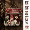 Vintage Style Seasonal Home Accents Christmas Wooden Hanging Sign, Rustic Holiday Wall Decor with Santa Claus Door Hanger Reindeer And Snowman