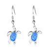 Earrings Blue Opal Turtle Earrings, Earrings Versatile
