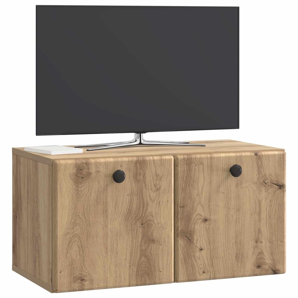 Wall Mounted TV Cabinet 59.5 x 31 x 30 cm Artisan Oak