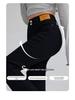 2025 Women's High-Waisted Black Micro-Flare Horseshoe Pants with Slit - Slimming Fit for Early Spring