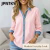 JPNTKY Women's Fashion Casual Long Sleeve POLO Neck Blouses & Shirts