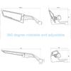 Universal Motorcycle Rearview Mirror With Windshield Wing Kawasaki Yamaha Honda Ducati 8mm 10mm Aluminum Frame Square