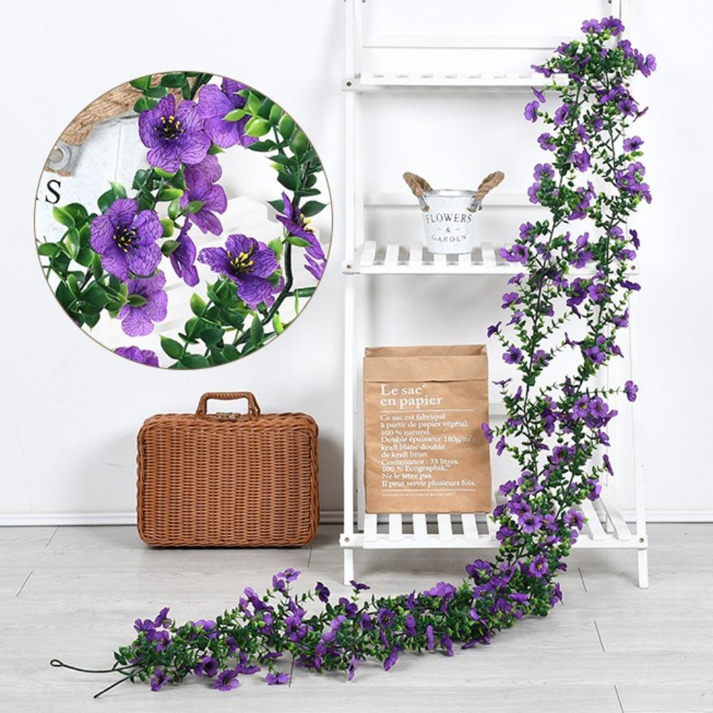 

Silk Material Silk Flower Vines Petal Design Faux Hanging Violets Artificial Flowers Outdoor Decor Color 10