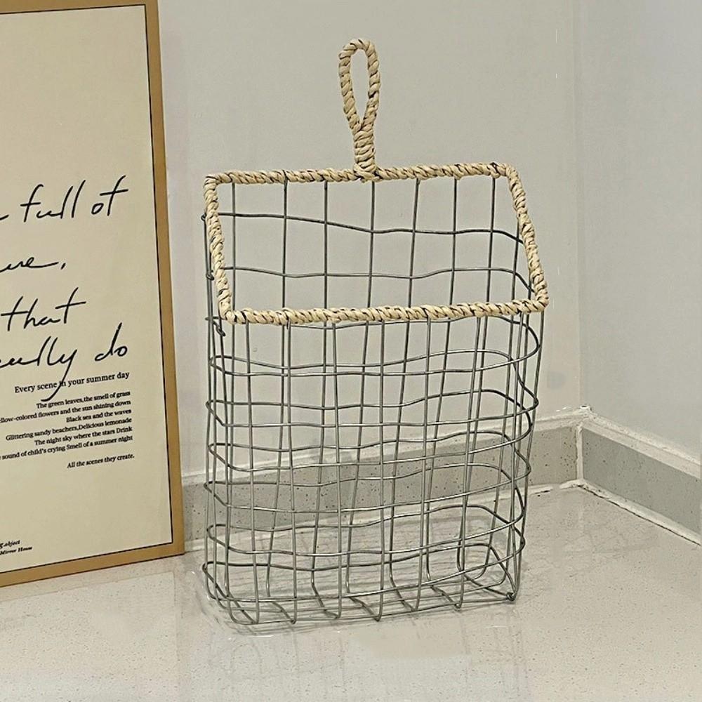 Woven Wire Wire Storage Basket Hollow out Storage Bin Decoration Storage Basket Home