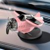 Solar Powered Airplane Car Ornament Dashboard Aircraft Model with Suction Cup 360 Degrees  Rotating Propeller Center Console Drift Accessory