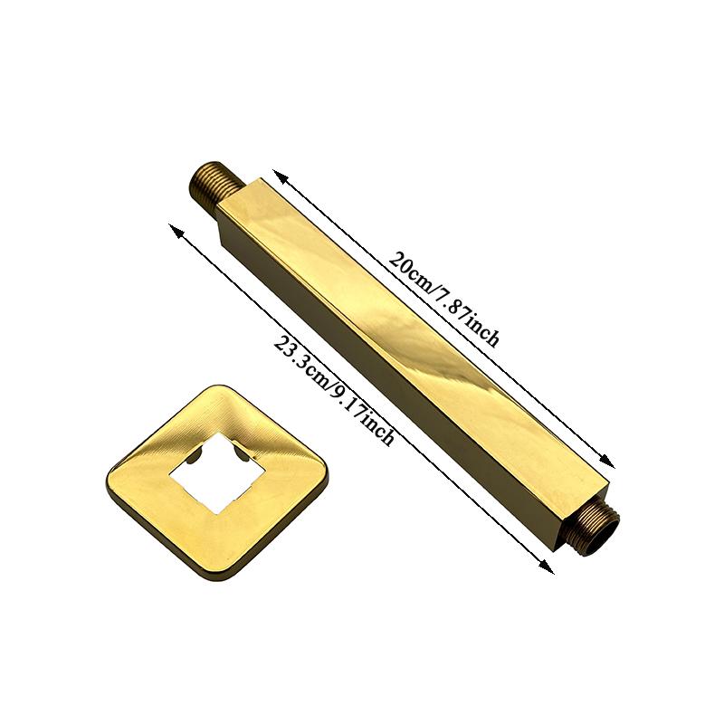 Bourdillat Ceiling Mounted Shower Arm, Rain Shower Head Square Extension Arm Stainless Steel Ceiling Mount Shower Extender