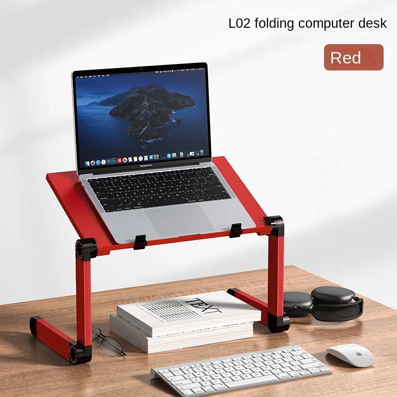 

Регулируемый алюминиевый стол для ноутбука, портативный офисный держатель для кровати, боковой поднос, эргономичный складной мобильный стол для общежития с ковриком для мыши