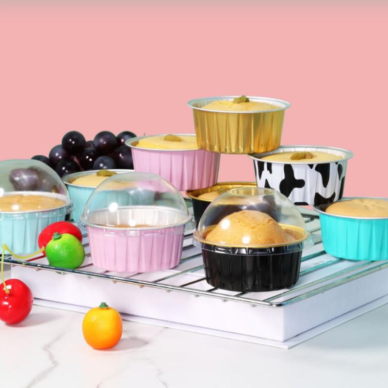 20 Set Aluminum Foil Cake Cups Mini Cake Pans Disposable Baking Mold For Mousse Pudding Portion Baking Tray