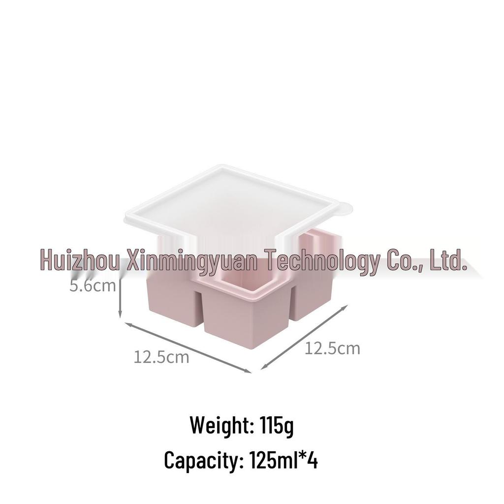 Food-Grade Silicone Ice Cube Tray with Lid: Freezer Mold & Storage Container