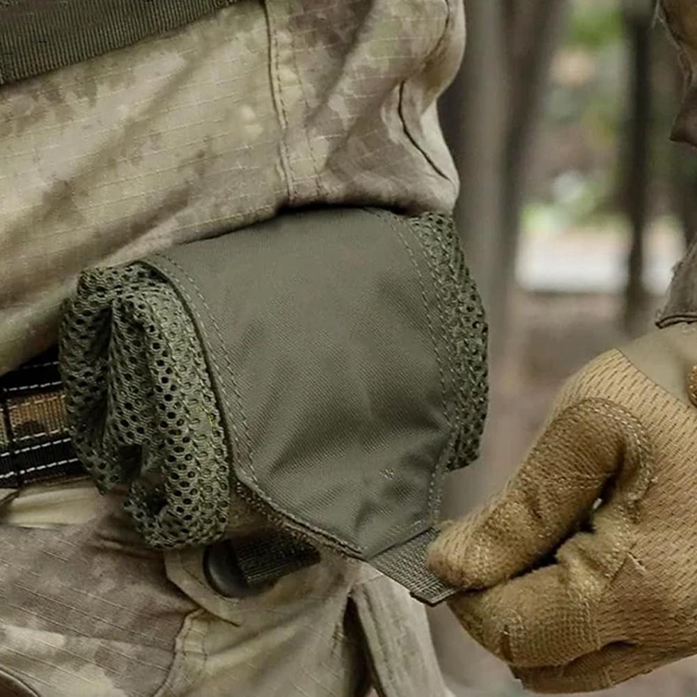 Tactical Molle Dump Pouch Folding Waist Bag Outdoor Roll-Up Drawstring Utility Foldable Mesh Bag