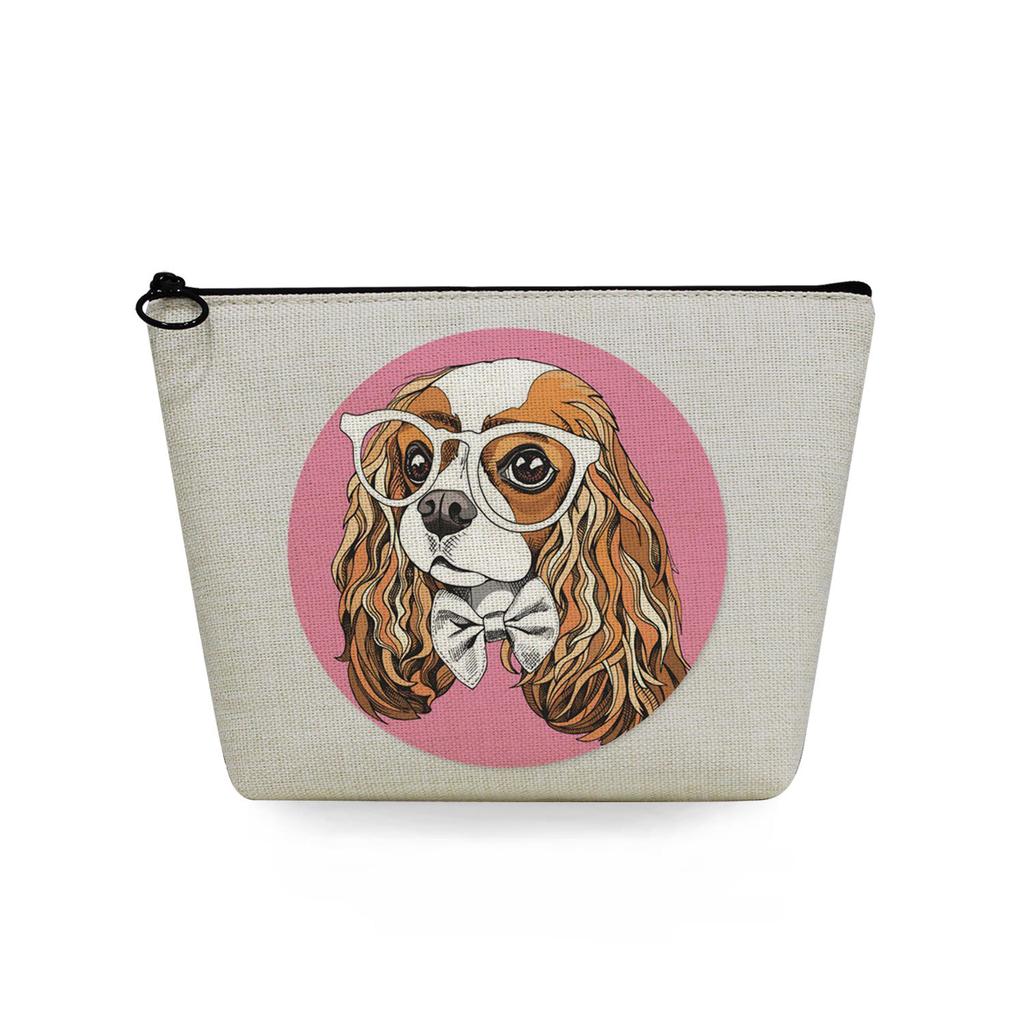 Women Dog Print Cosmetic Bag Toiletries Organize Travel Storage Case 6716