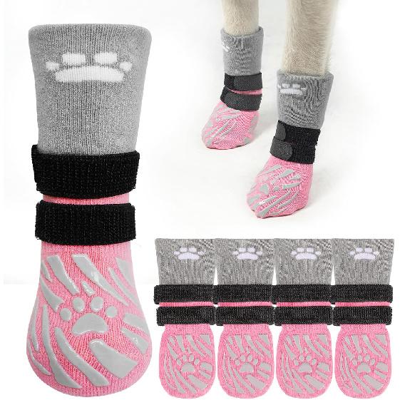 SCENEREAL Dog Socks to Prevent Licking Paws for Hot/Cold Pavement, Dog Boots & Paw Protectors for Small Medium Large Dogs, Senior Dog Grippy Socks