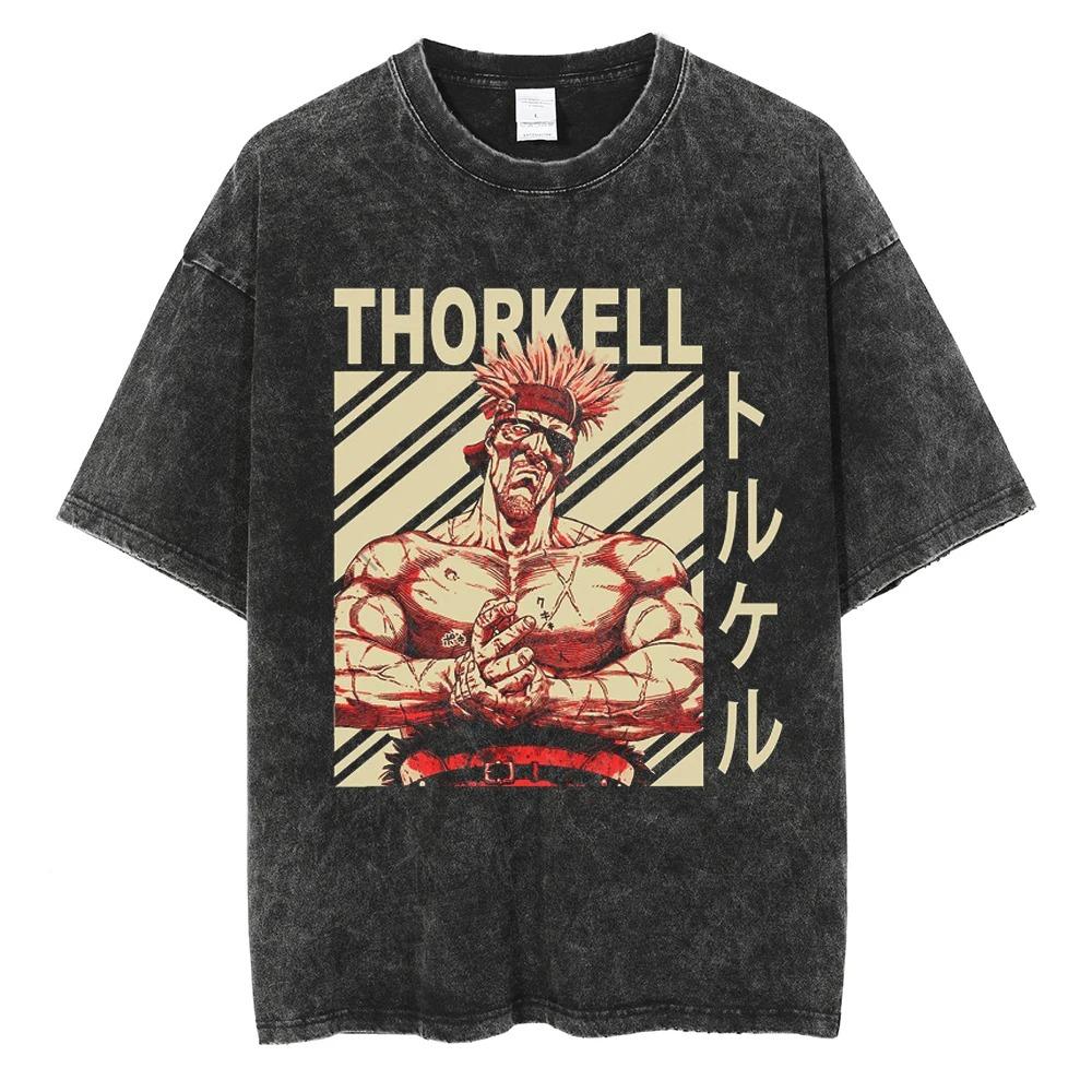 Vinland Saga Thorkell Vintage Washed Oversized T-Shirt | Unisex Historical Anime Streetwear Tee L