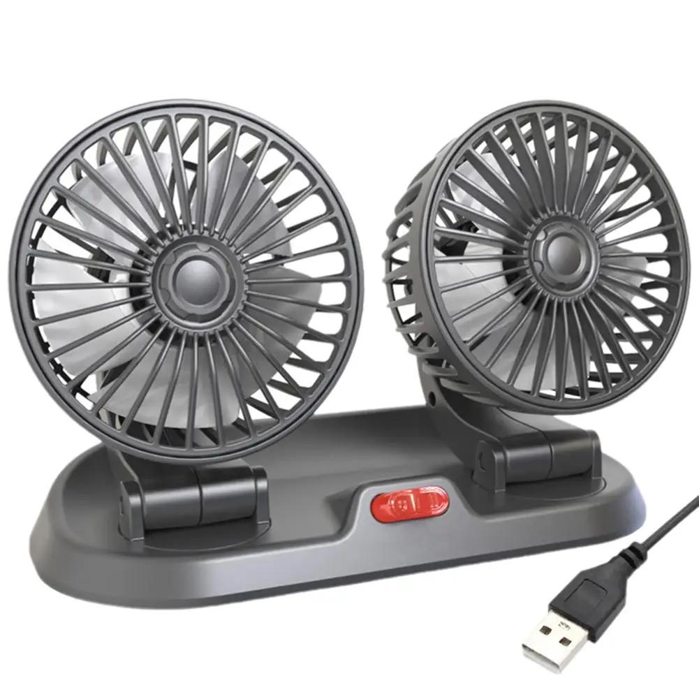 

Car Cooling Fan 360° Rotation Car Fan With 2 Head Automotive Electric Fan USB For Home Desk Office&Car Interior Accessories B9Y5