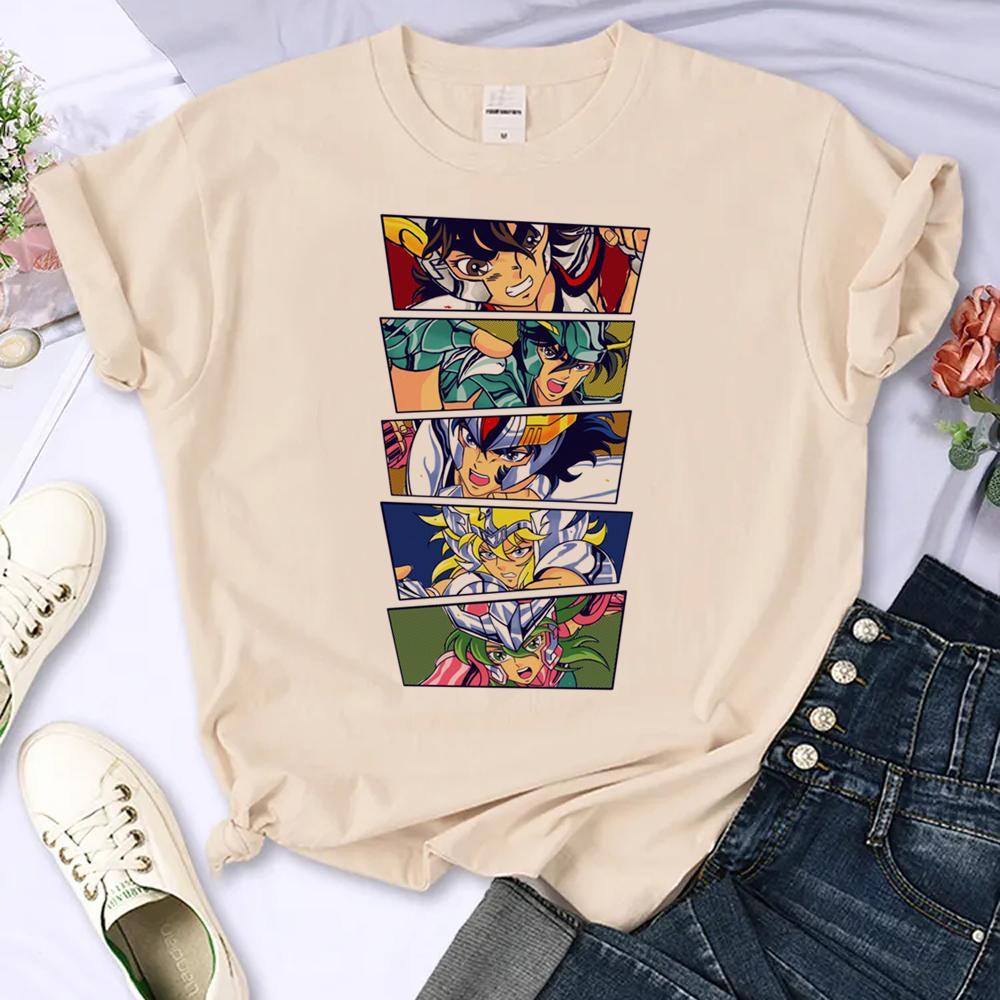 

Saint Seiya t-shirts women streetwear top female Japanese harajuku 2000s clothes 4XL
