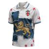 Men's Classic Polo Shirt with England Football Print Short Sleeve Button Collar Casual Fit Football Apparel for Fans