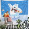 Christmas Polar Bear Gift Watercolor Tapestry Wall Hanging Cute Winter Holiday Decor for Bedroom Living Room Gift