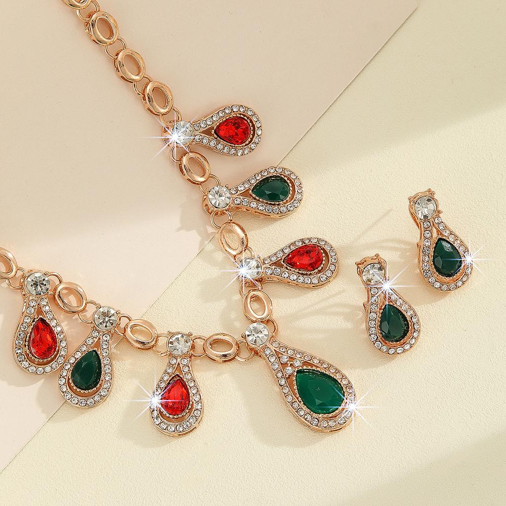 Vintage Colored Necklace Earring Set