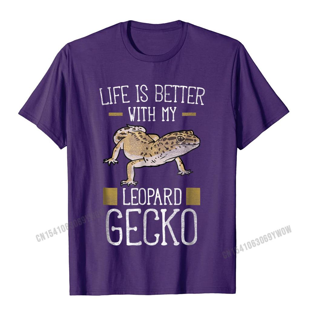 Life Is Better With My Leopard Gecko Shirt Reptile Shirts Camisas Unisex Printed Top TShirts For Unisex Tees Summer Oversized
