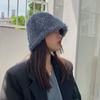 Plush Grainy Bucket Hat Women Winter Fashion Outdoor Warm Solid Color Fisherman Hat Elegant Wild Solid Color Hat