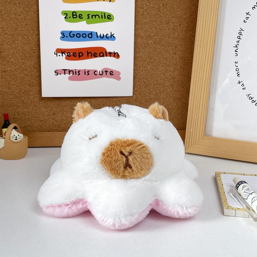 

Creative Plush Capybara Animal Toy Cute Reversible Faces Pp Cotton Filling WhiteHexagon