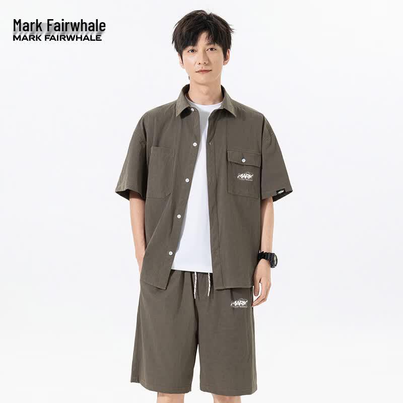 MARK FAIRWHALE Men s Summer Loose Sport Two-Piece Set XL