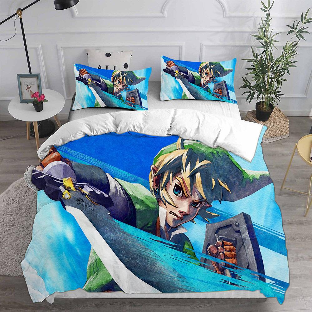 Anime Legend of Zelda Comforter Quilt Bed Cover Duvet Cover Pillow Case 2-3 Pieces EU Single EU Double US Twin Sets Kids Adult