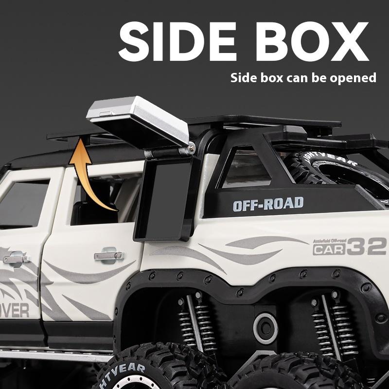 1/24 Land Rover Defender Six-Wheel Off-Road Vehicle Model Simulation Sound Light Children's Game Toy Car Boy Gift