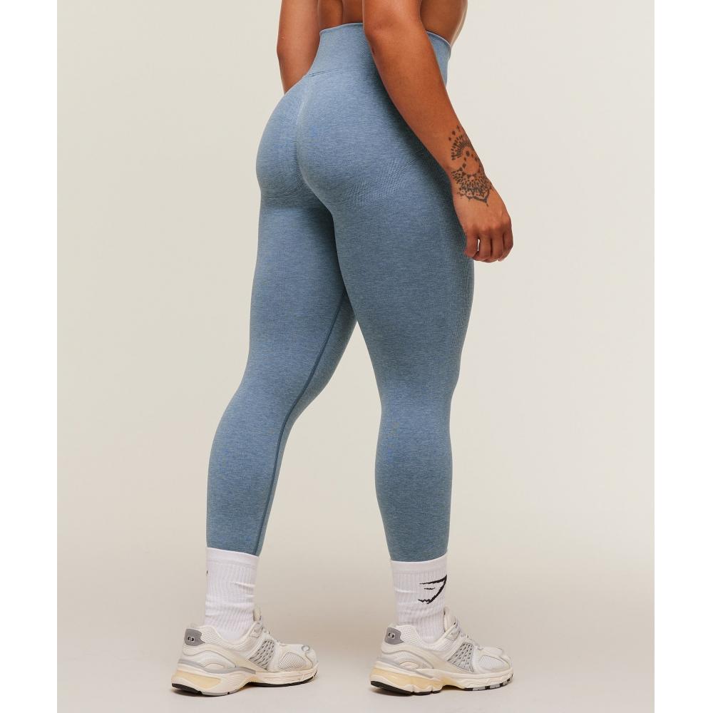 Gymshark Lift Seamless Leggings Worn Blue Peri Blue Marl B6a9c Udss