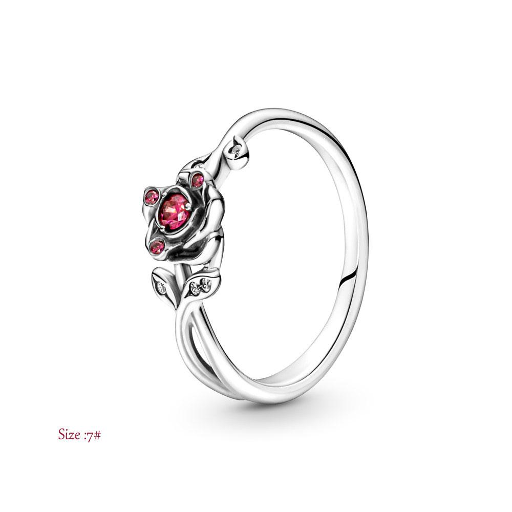 New 925 Silver Charm Sparkling Red Heart Halo Bead Fit Red Heart Necklace For Women G Ift Fine Jewelry Diy