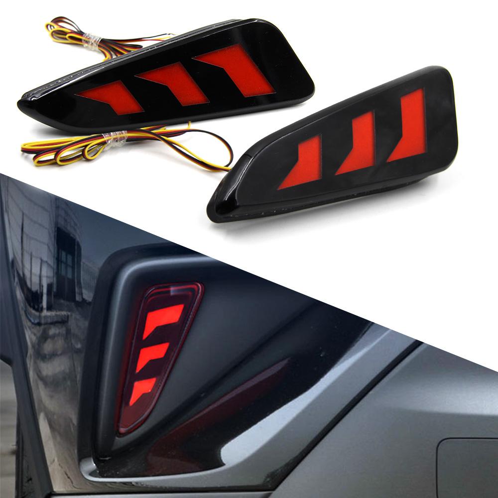 For TOYOTA C-HR 2017 2018 2019 2020 2021 2022 Car Rear Bumper Lamps Rear Reflector Lights DRL Brake Stop Lamp Accessories 2pcs