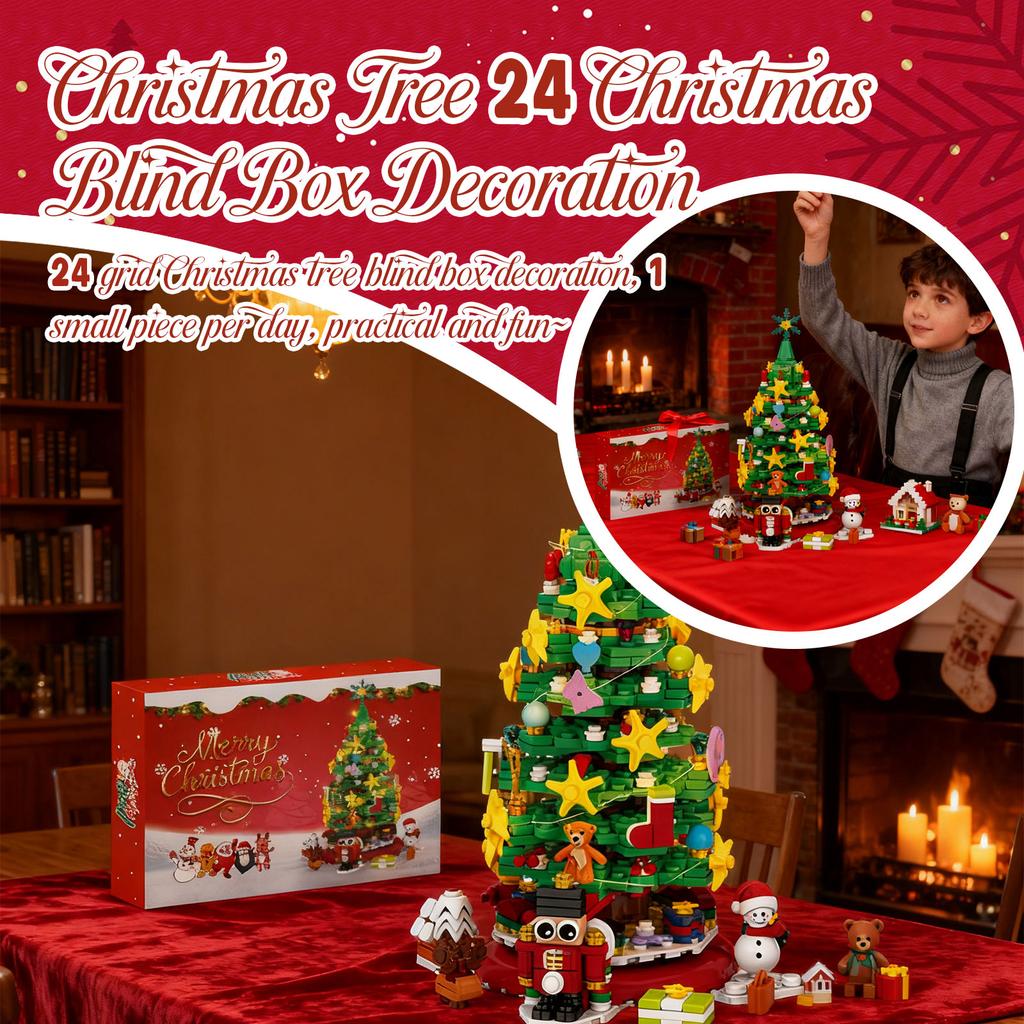 Advent Calendar  Kids Building Block Set, 24 Days Christmas Countdown Toy Calendar