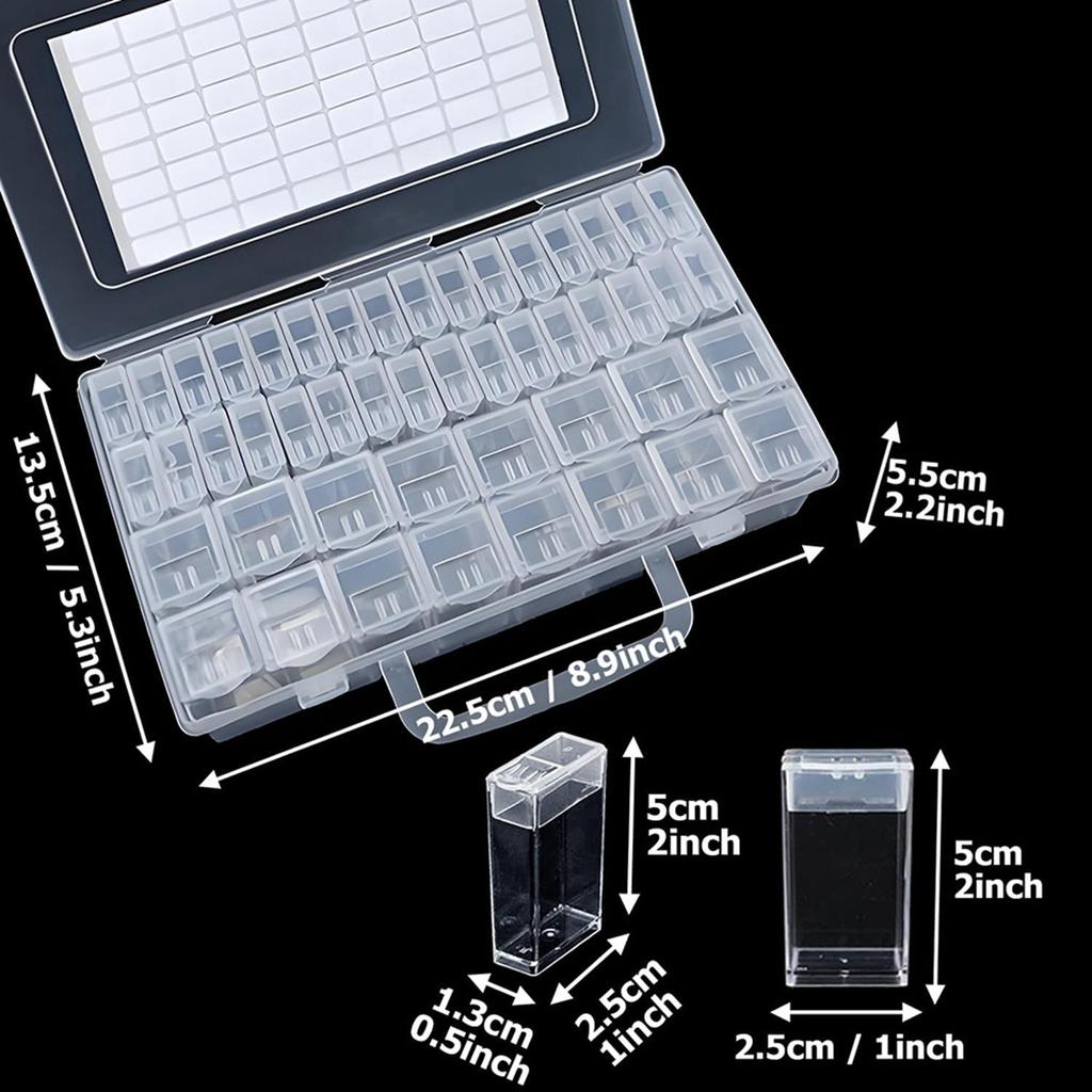 2X 48 Slots Diamond-Painting Storage Containers, Diamond Art Portable Bead Storage Boxes For Diamond-Painting