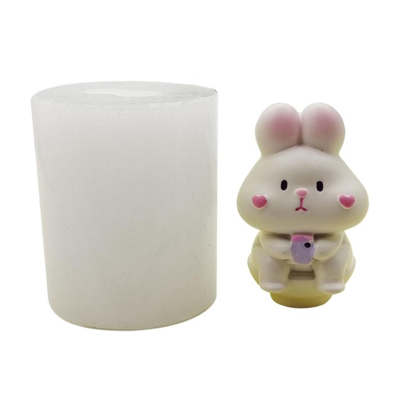 Cartoon Rabbits Silicone Molds Crafts Ornament Plasters Mold Handmade Scented Candle Mould Home Decorations Tool